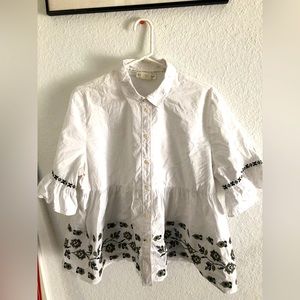 Kate Spade Stitch Detailed Button Up Blouse